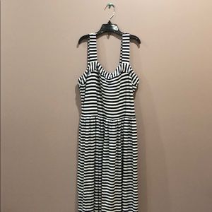 Navy and white striped Ann Taylor Loft Maxi dress